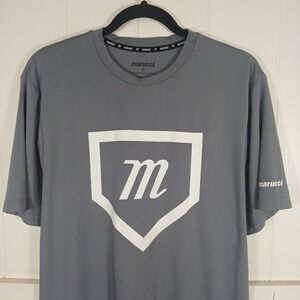 Marucci Baseball Logo Athletic Shirt Men's Medium Gray Short Sleeve Performance
